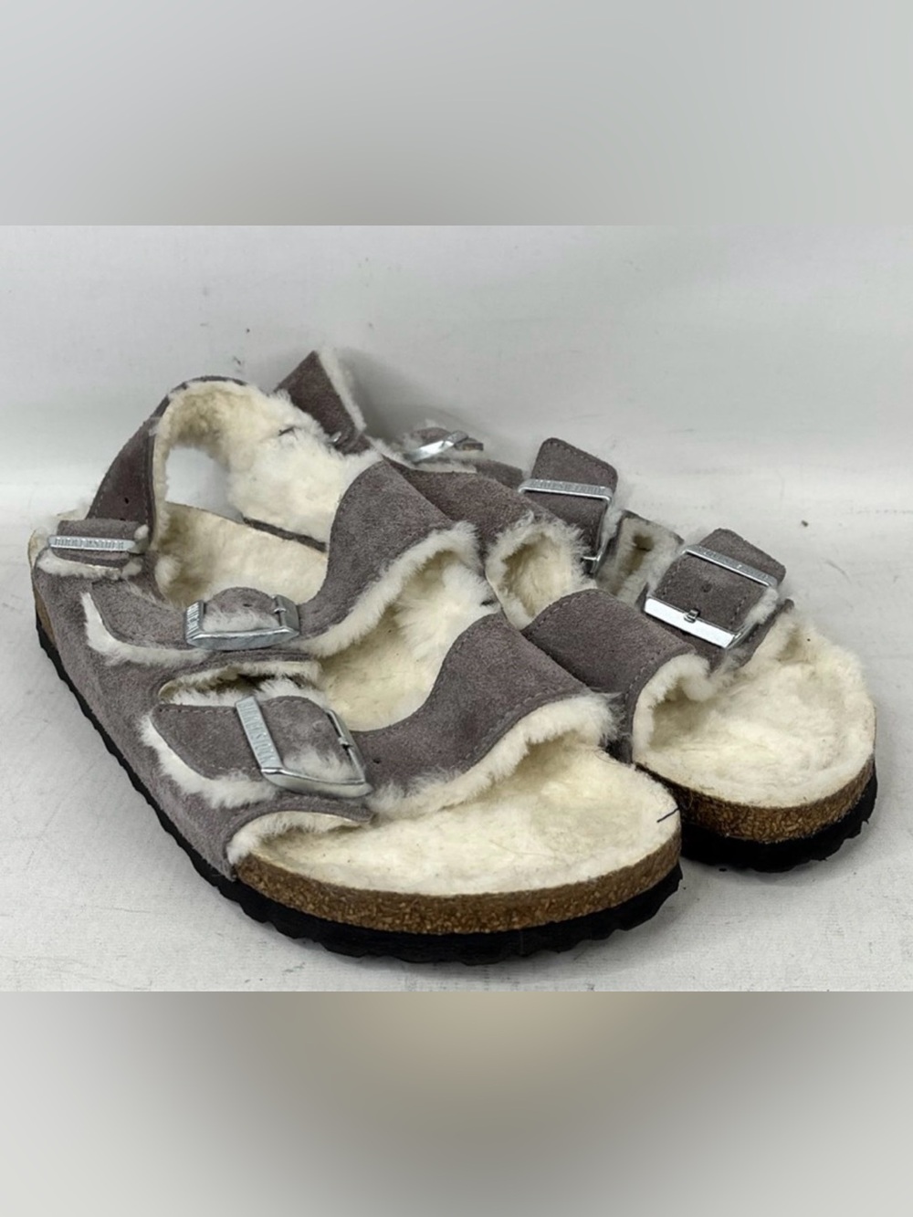 Birkenstock Milano Suede Shearling Sandals Size 9